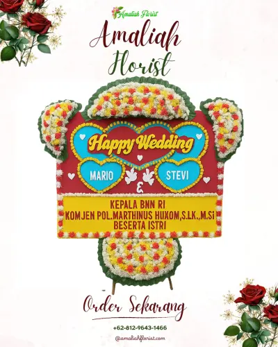 Karangan Papan Bunga Pernikahan di Mendoyo Dangin Tukad